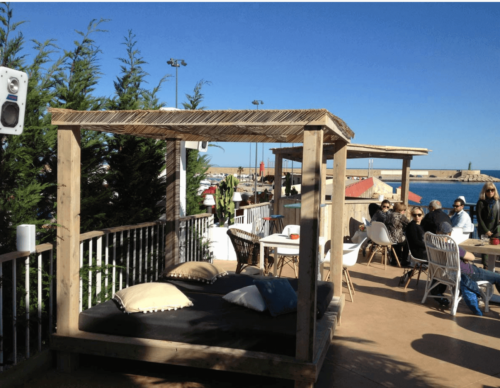 Some palapas on the beach.