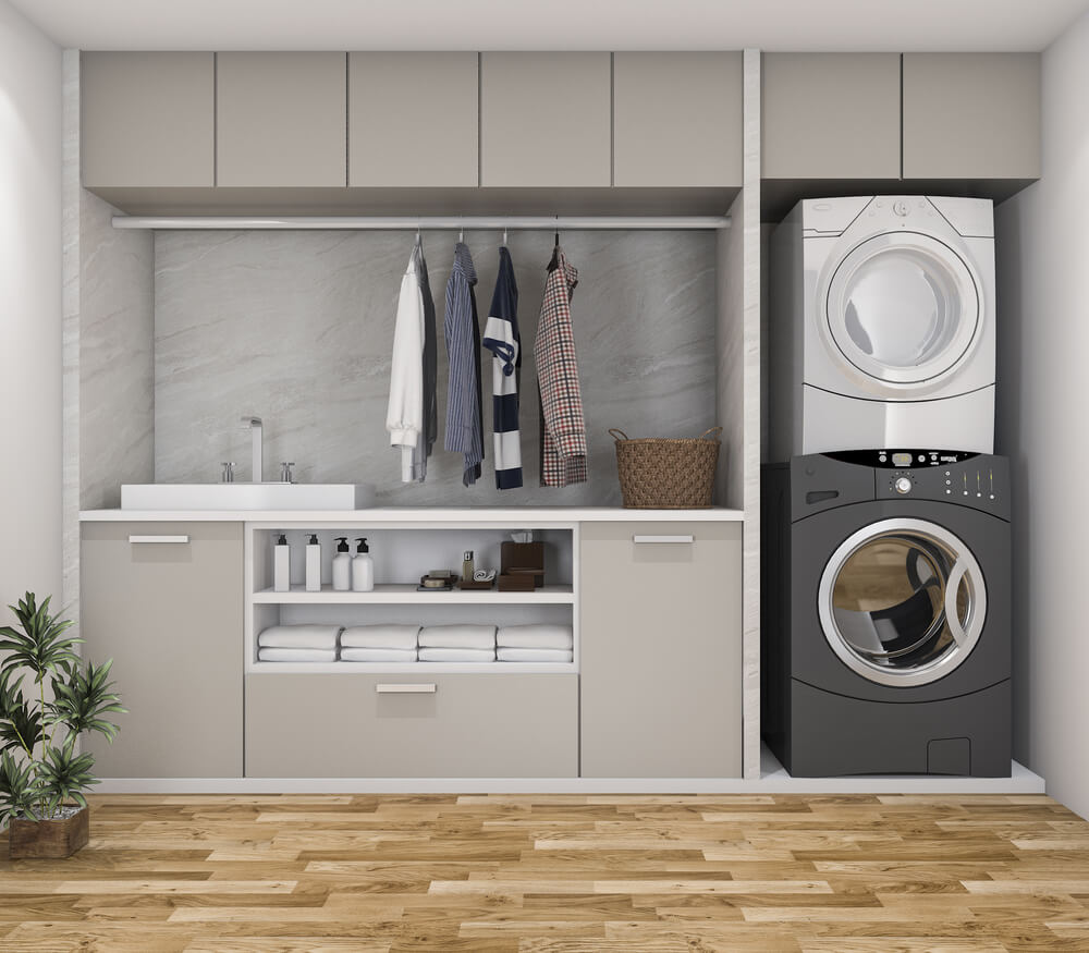 A practical laundry room.