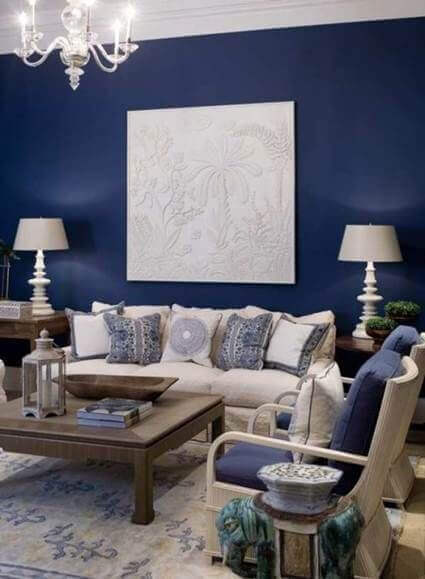A blue interior design.