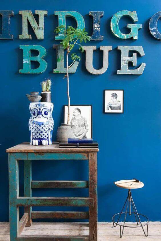 An interior using the color indigo.