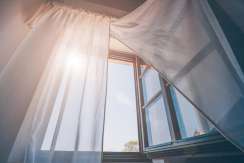 A home with open windows.