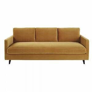 An ochre color sofa