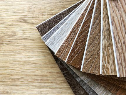Choices of parquey floor colors shown here