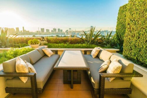 A chill-out area on the roof.