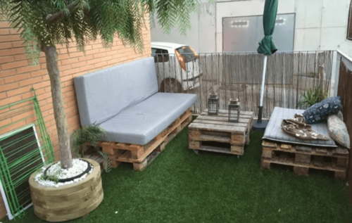 An outdoor seating area.