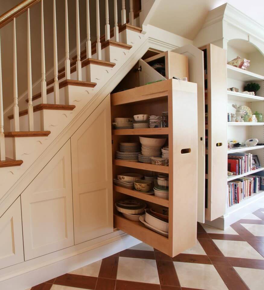 The space under the stairs is an awkward space in design.