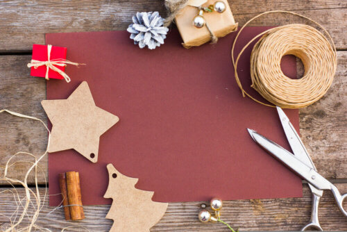 Some materials for Christmas crafts.