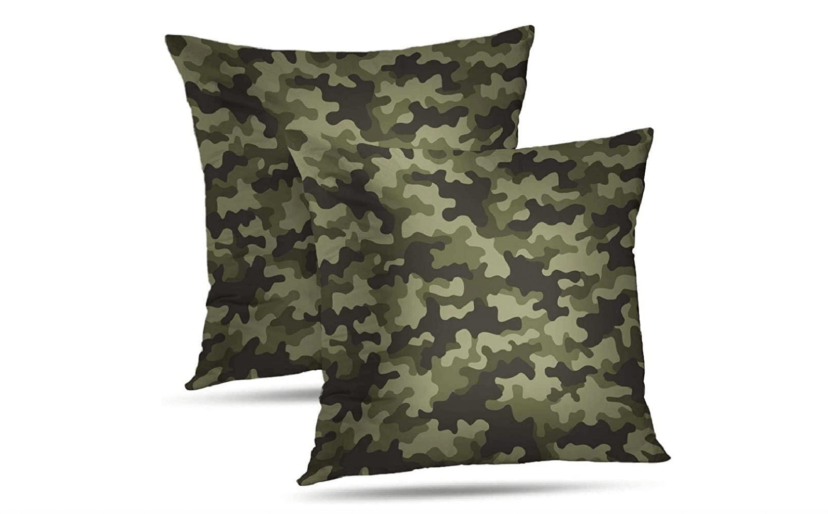 Two pillows with camouflage print