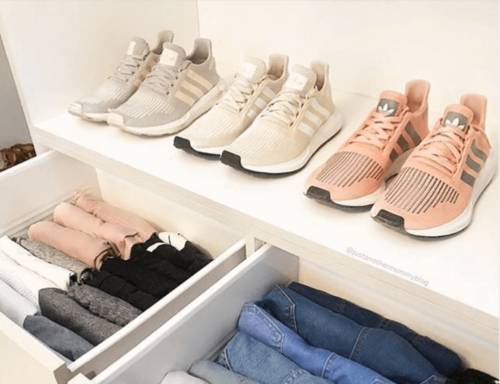 You can stay organized in the bedroom by organizing your closet.