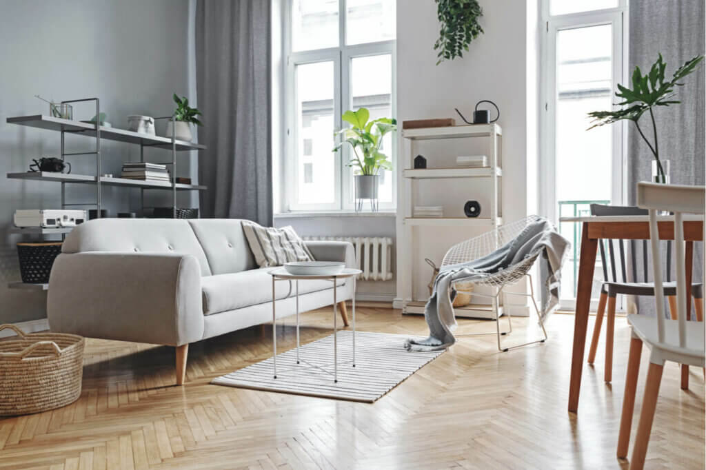 polished parquet floor