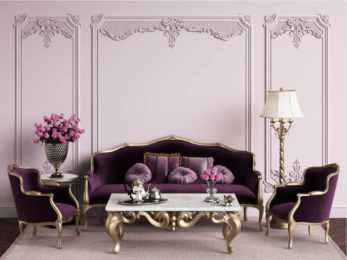A transitional living room.