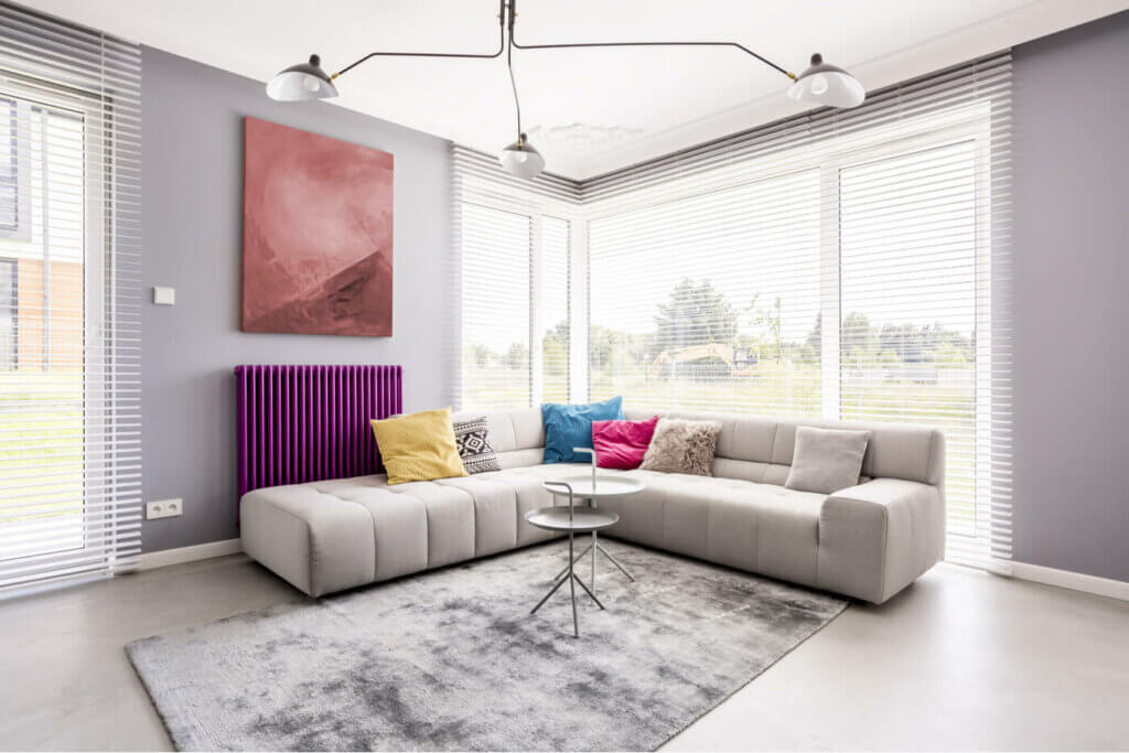 A brightly colored radiator.