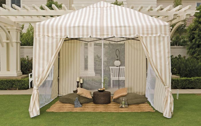 Tents can create the perfect decorative touch.