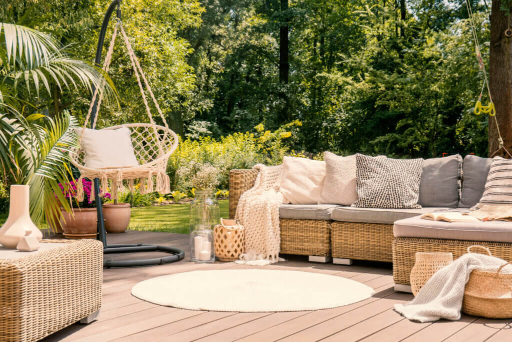 An elegant garden furniture set.
