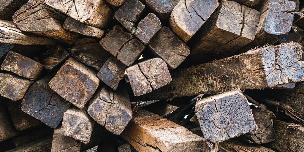 A pile of reclaimed wood.